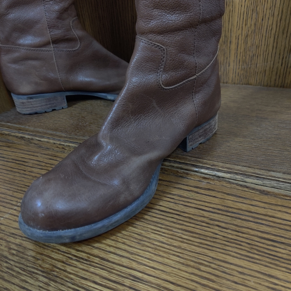 8.5 leather Franco sarto brown knee high boots - Picture 9 of 13